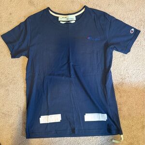 Champion x Off White Dark Blue Short Sleeve Tee